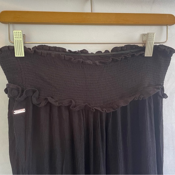 Raisins Loose Beach Day Pants Summer Pull-on Swimsuit Cover Up Black Wide Leg M - Picture 7 of 11